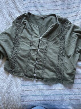 Aerie lace summer button up tee